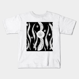 Snail Shell on Seaweed Kids T-Shirt